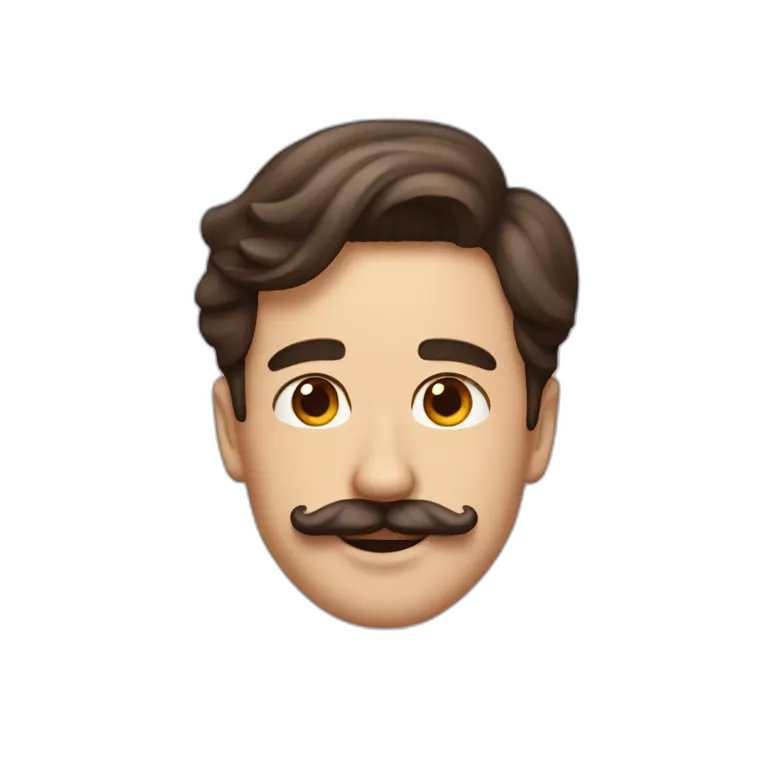 man with brown hair comped sideways and a small mustache like charlie chaplin mustache