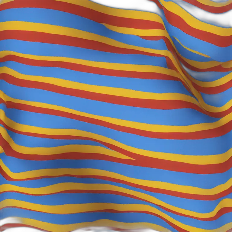 Flag with three stripes: the upper stripe being red, middle stripe being yellow and the bottom stripe being blue