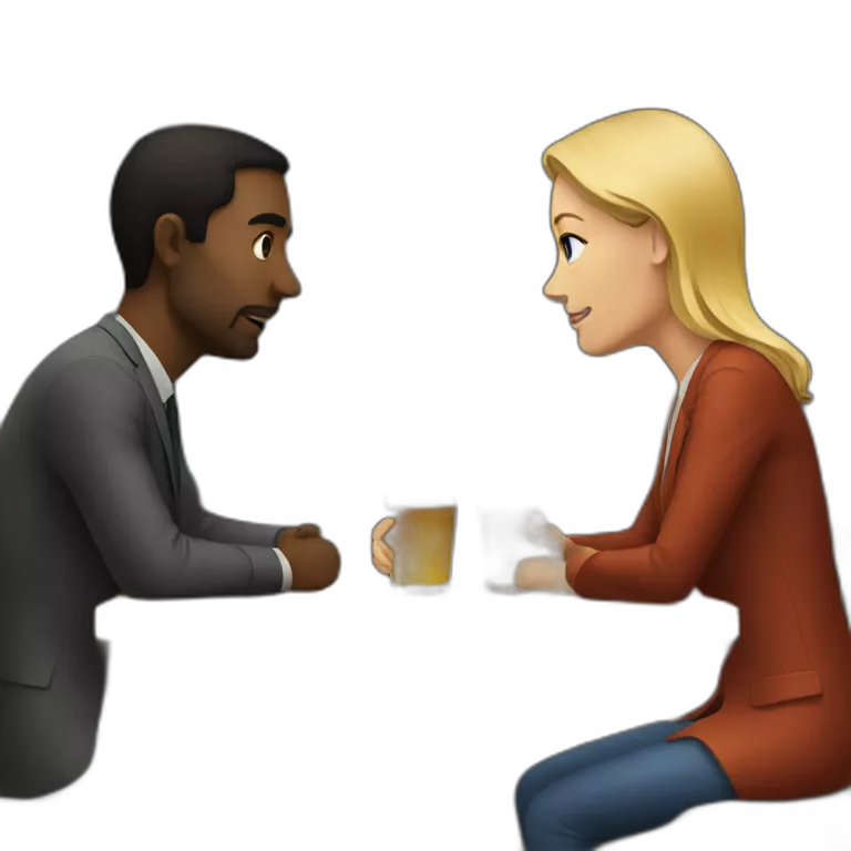 meeting of two people in a bar