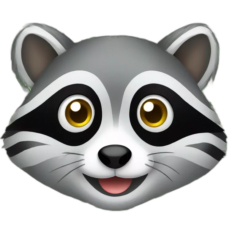 smiling raccoon with dollar signs as eyes