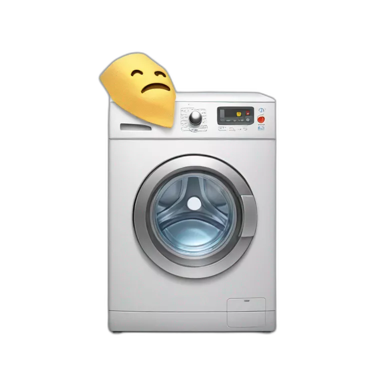 A washing machine has its head tied with a medical bandage