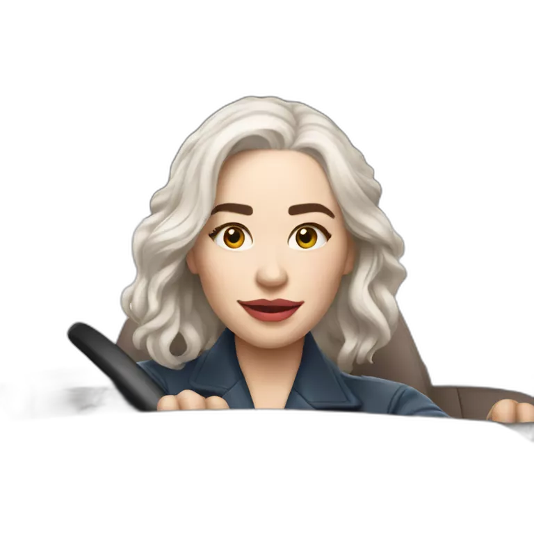 Emilia Clarke driving car