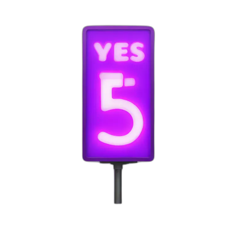 Purple vertical led sign that says YES