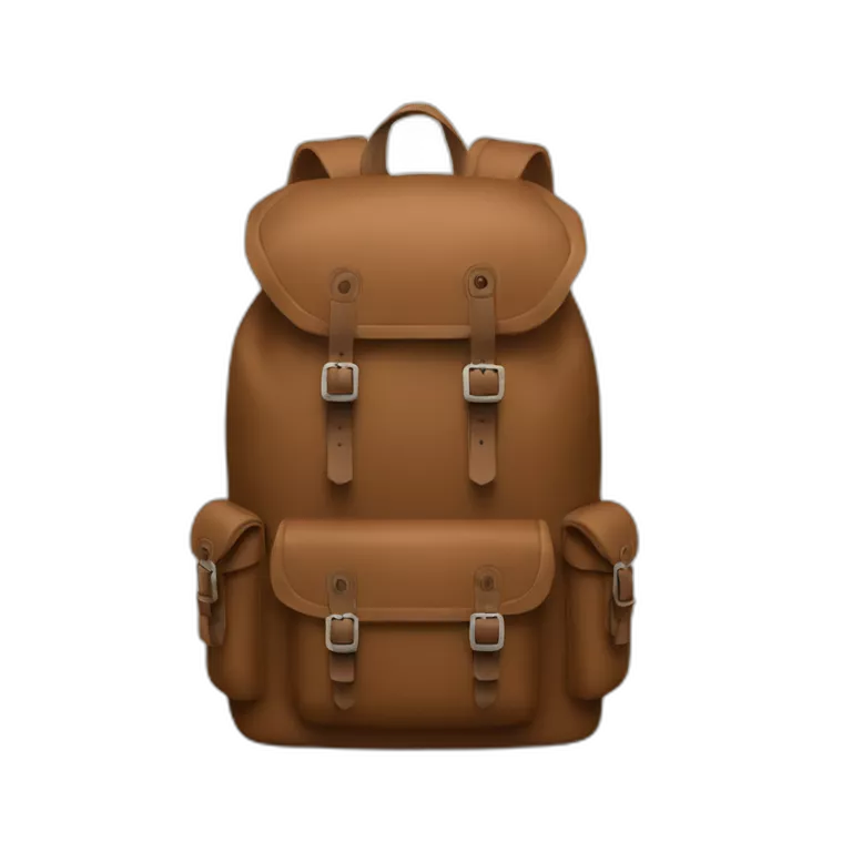 Brown adventure backpack emoji Copy Paste