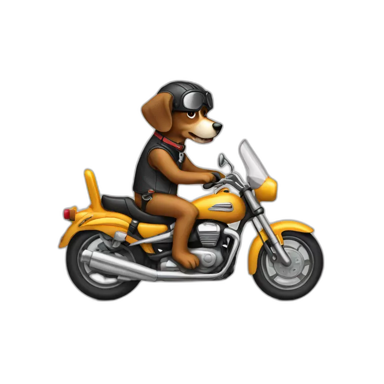 dog driving a motocycle