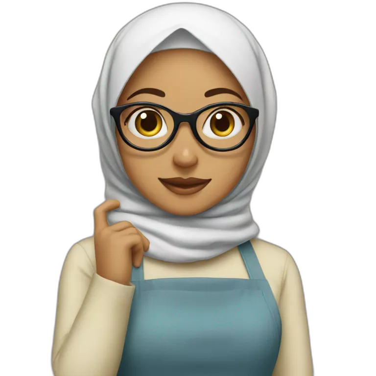 hijabi girl with glasses baking COOKIES