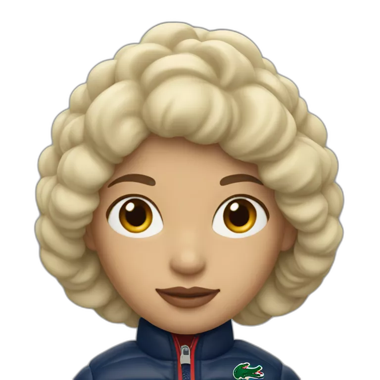 blond latina woman using Lacoste puffer jacket emoji Copy