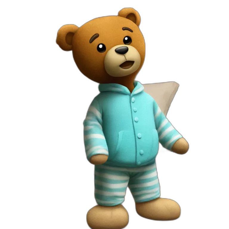 cozy teddy bear in pajamas