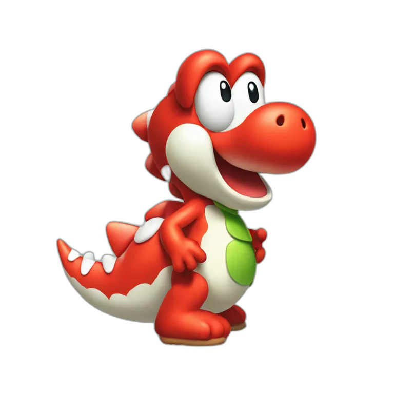 YOSHI from MARIO with red shoes on