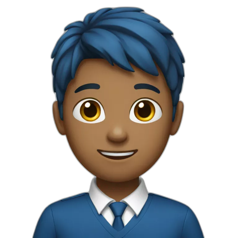 school student wearing blue school uniform