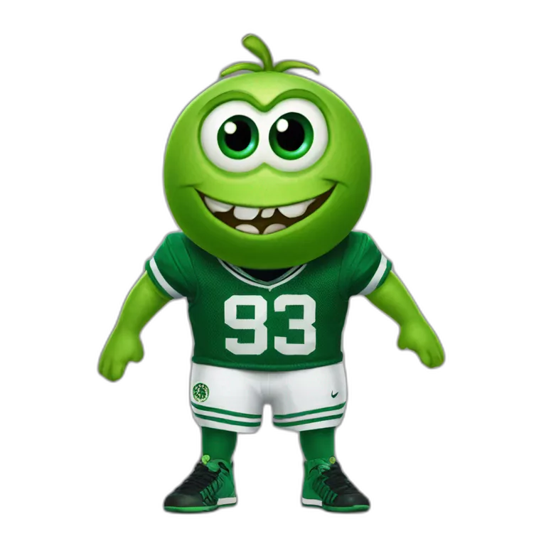 mike wazowski with green boston celtics jerssey