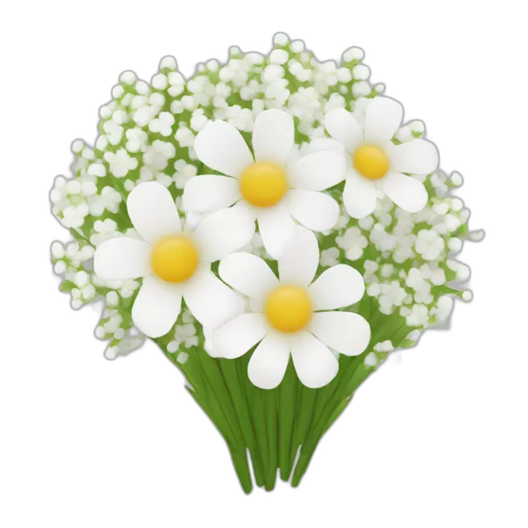 white flower and baby breath flower bouquet