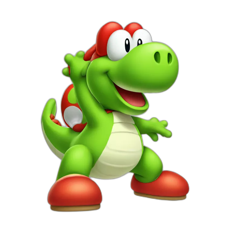 YOSHI from MARIO with red shoes on