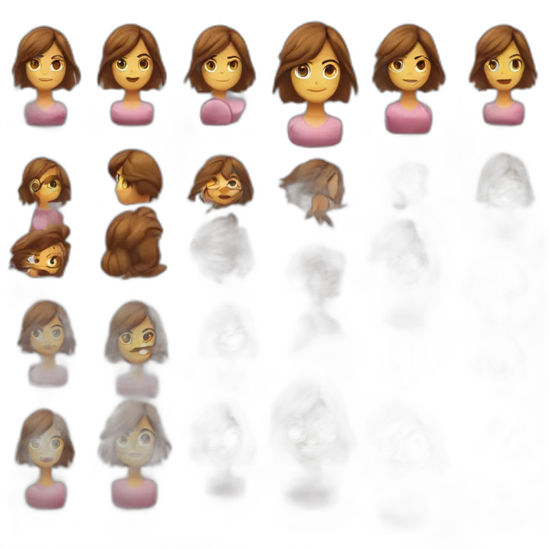 Personaje animado de una chica con el pelo muy corto  moreno liso,aluna cana, flequillo al lado , ojos marrones y ropa camisa  estilo ejecutiva  estilo рiхar