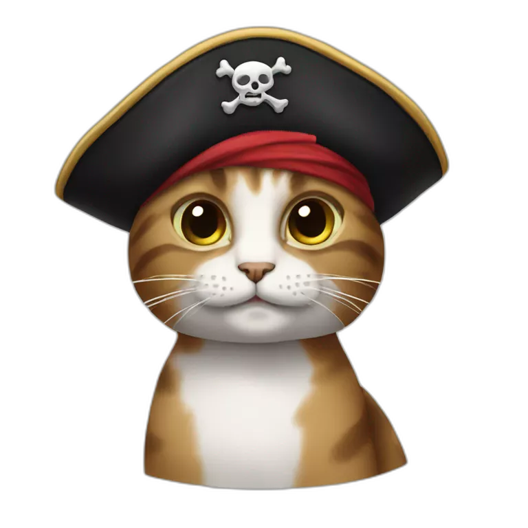 Cat with a pirate hat and eyepatch