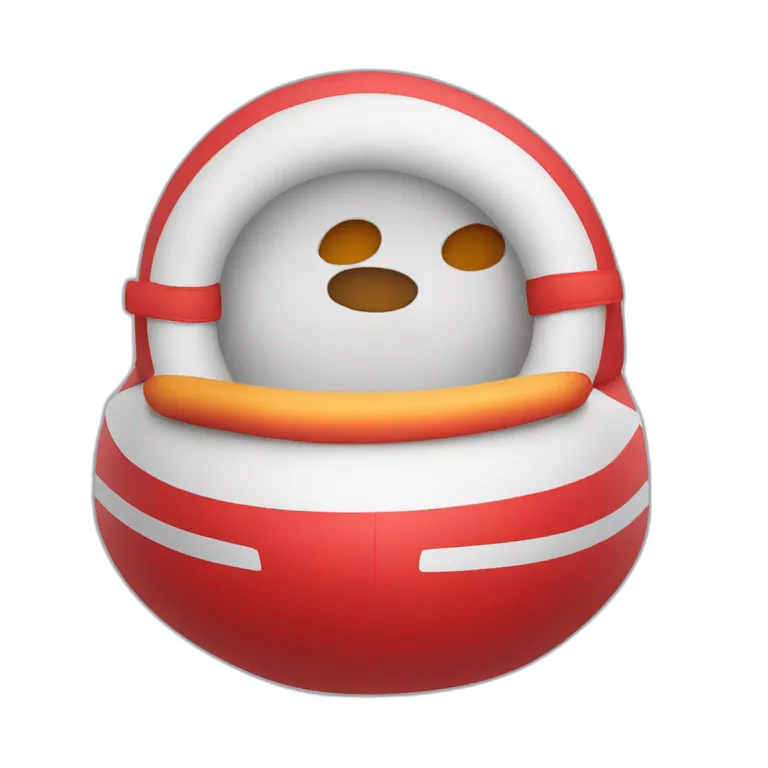 un emoji de un barco inflable rojo pero con motor