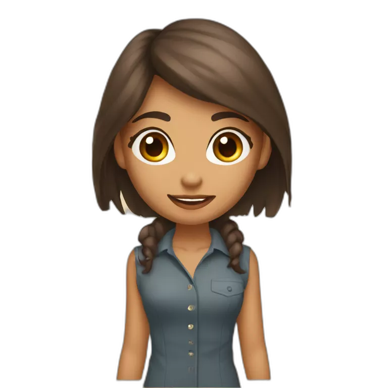 una chica con el pelo muy corto  moreno liso,aluna cana, flequillo al lado , ojos marrones y ropa camisa  estilo ejecutiva  estilo рiхar