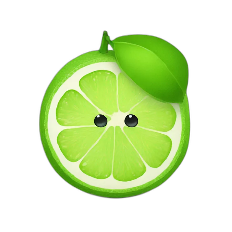 Cute slice of lime with two big cute eyes