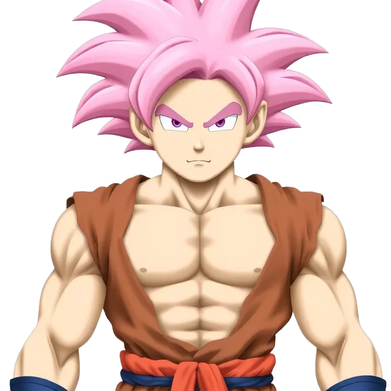 Goku pink hair upper body