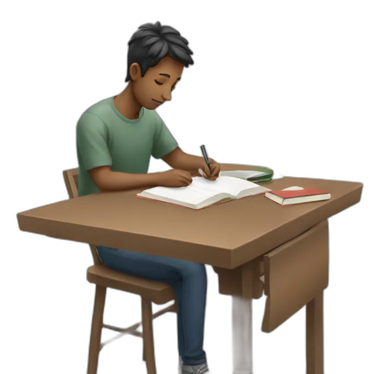 person studying on table