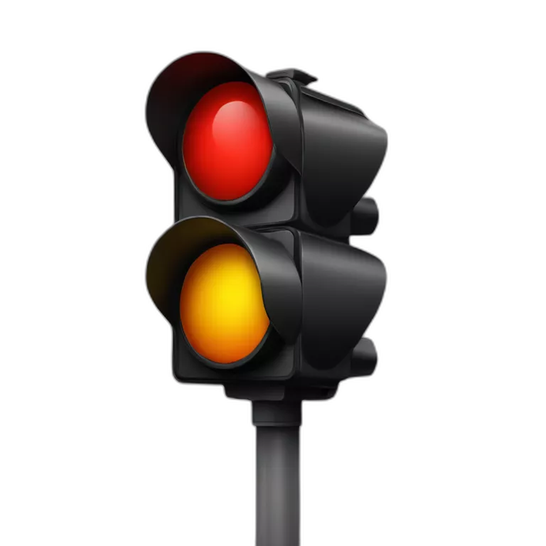 black stoplight in red