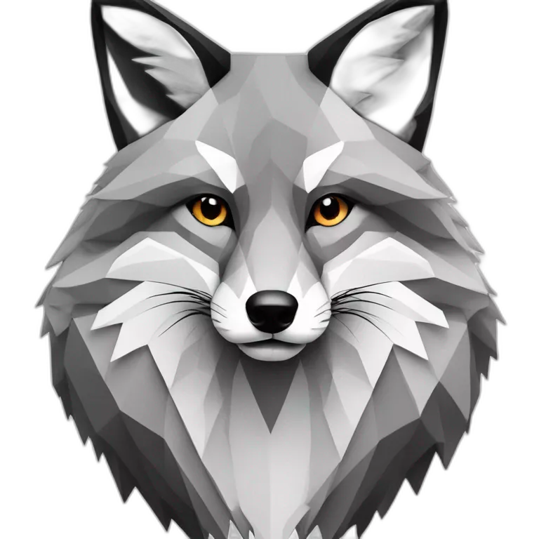 Fox geometric lines black white