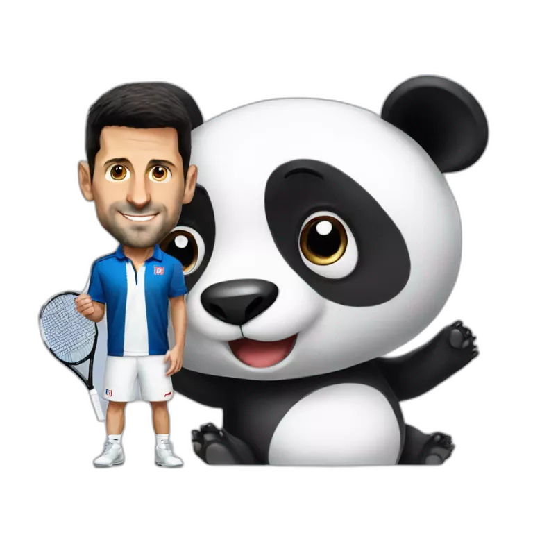 NOVAK DJOKOVIC WITH A PANDA