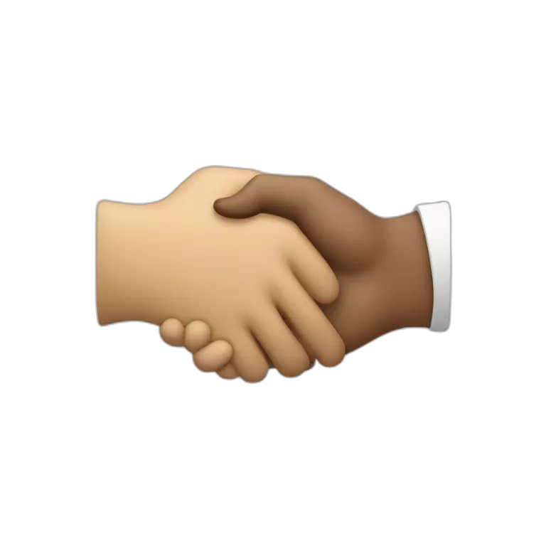 Hand shaking another hand while the other hand is turning small