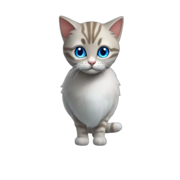 staring blue-eyed cat innocent pose