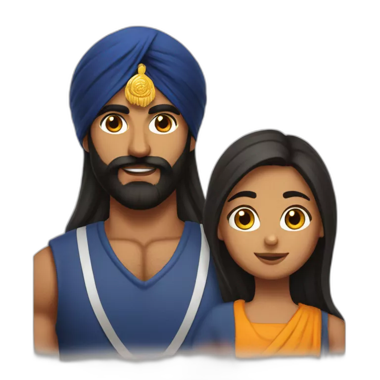 Muscular sikh guy with a sikh girl