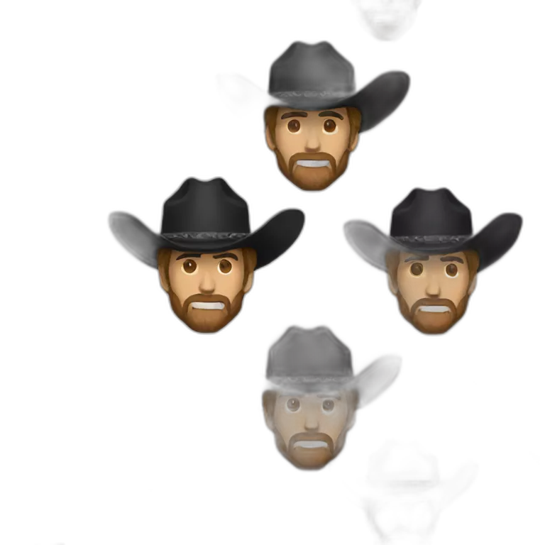 Chuck Norris with a black cowboy hat