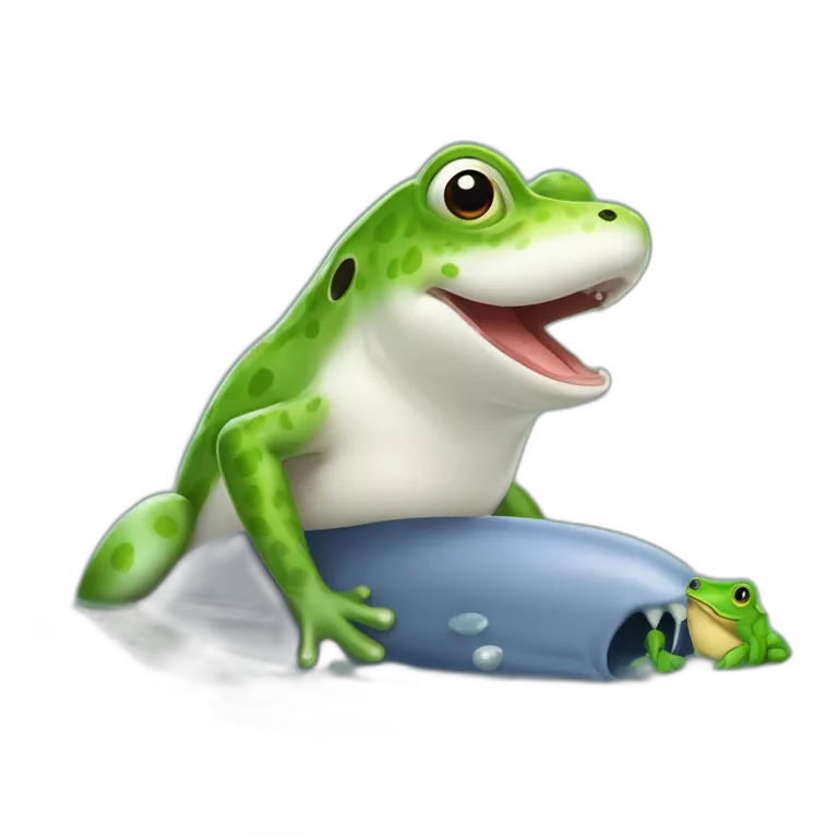 Une grenouille sur un chien sur un ornithorynque sur un baleine sur une fourmi