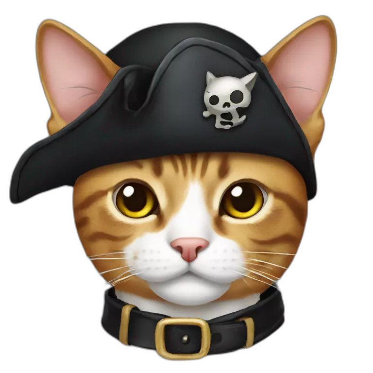 Pirate cat with earrig and eyepatch