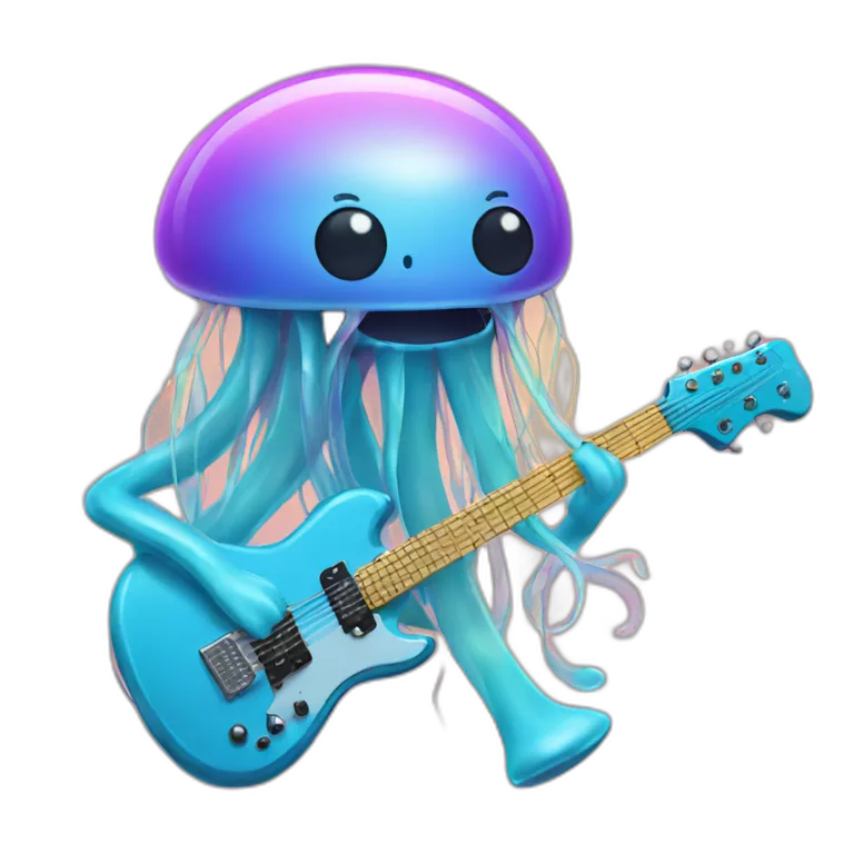 jellyfish rocking out on an electric guitar