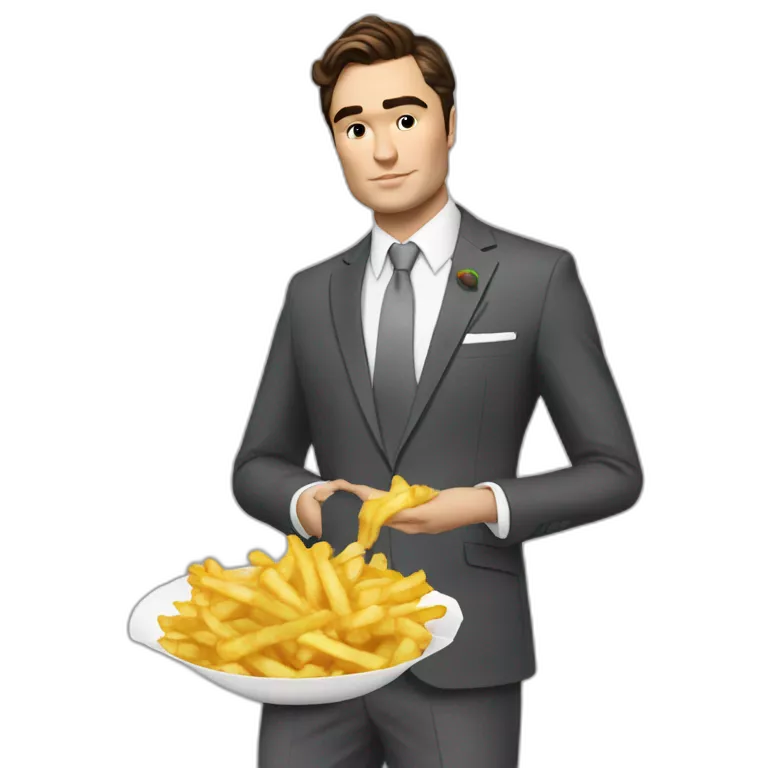 Chuck bass qui mange des frites