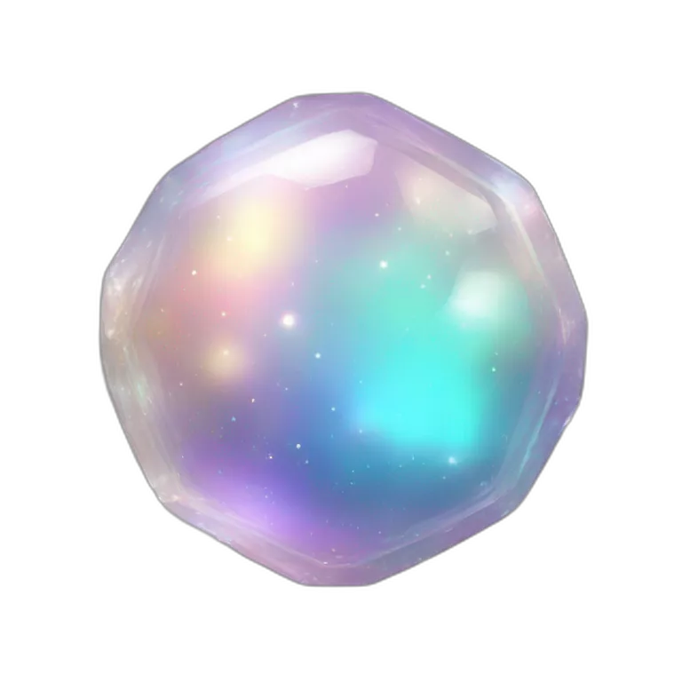 Sparkly glossy Pastel whitish iridescent glass nebula glass crystal