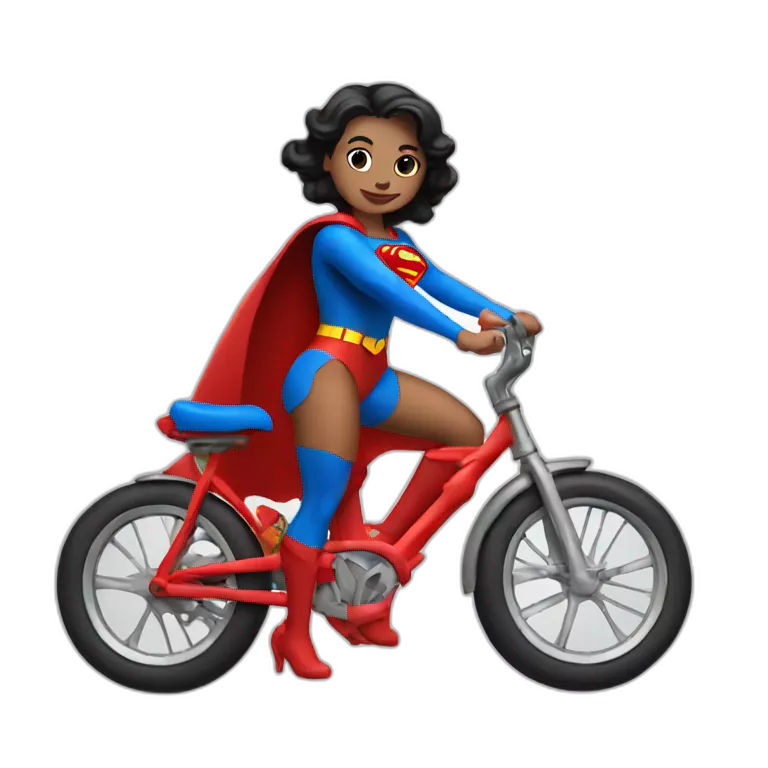 bike in superman dress and color without superman