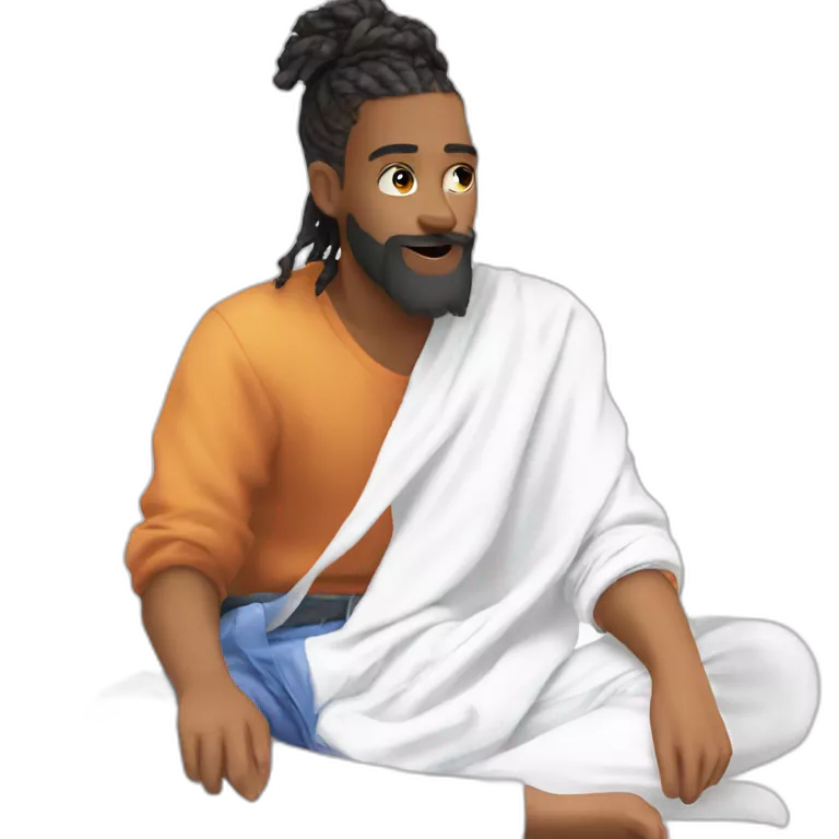 bearded man sitting alone