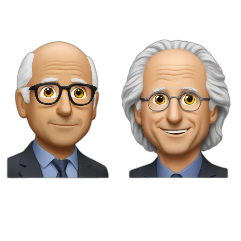 Larry David and Michael Scott at a conference