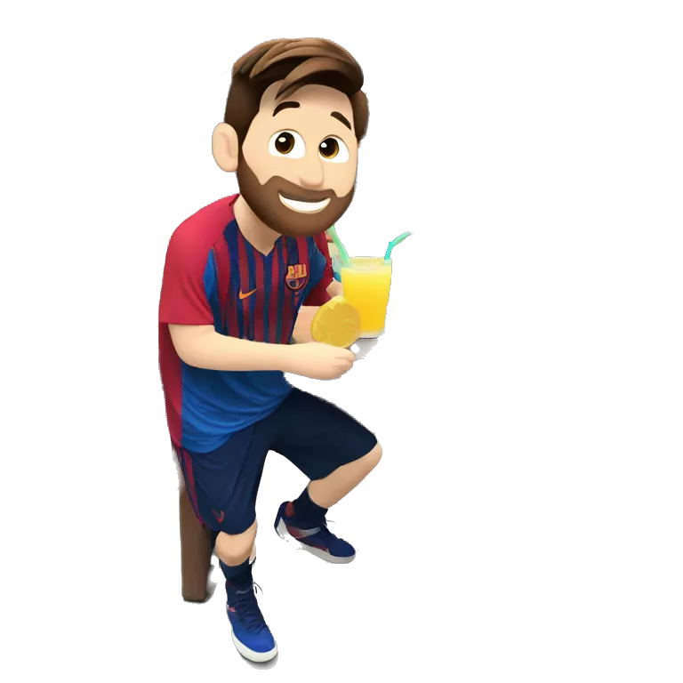 messi drinking  lemonade at Disney world