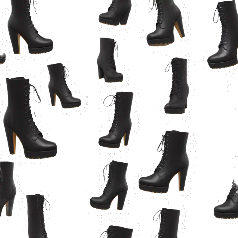 Black tall High heel boot lace up leather tall