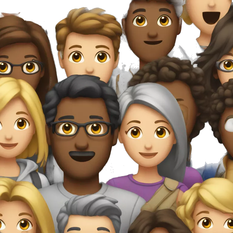dense group of people in emoji with a void of people in the center