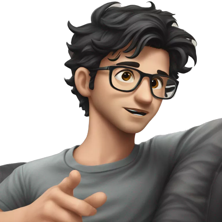 serious boy in glasses