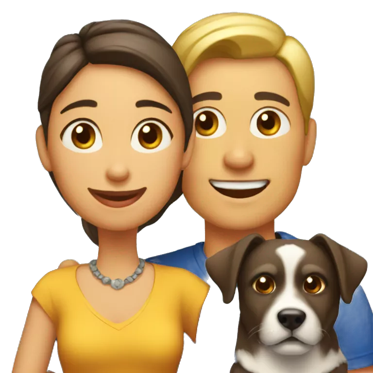 familia con perro salchica