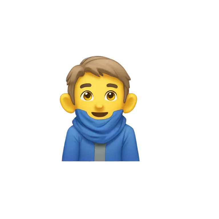 happy boy on blue background