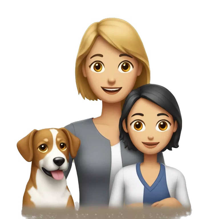 familia con perro salchica