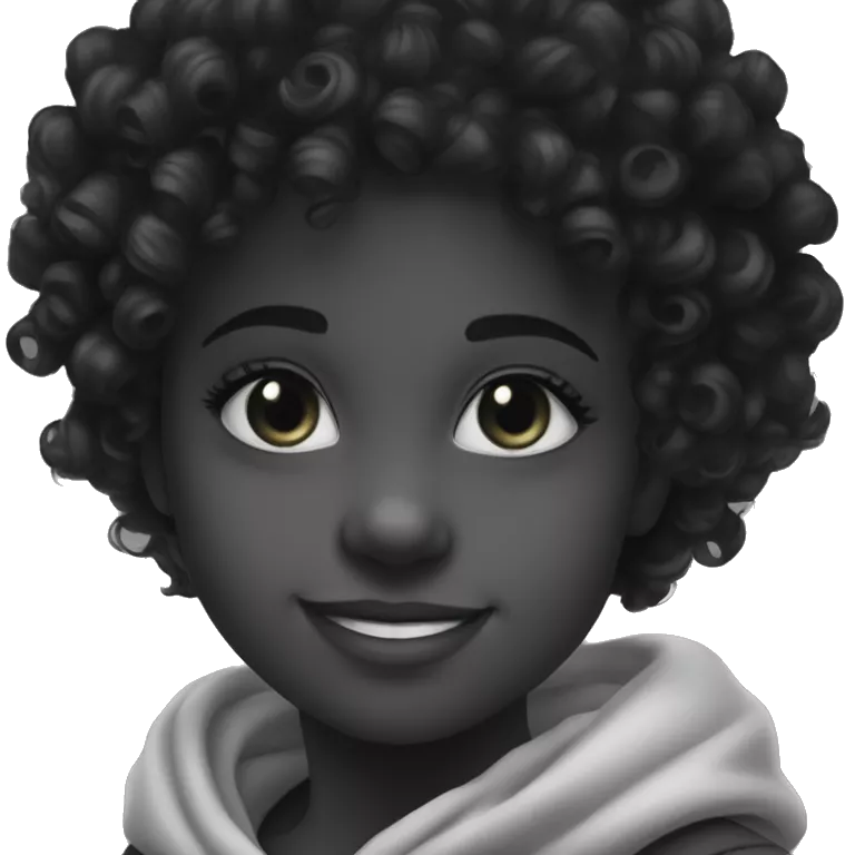 charming curly haired monochrome portrait