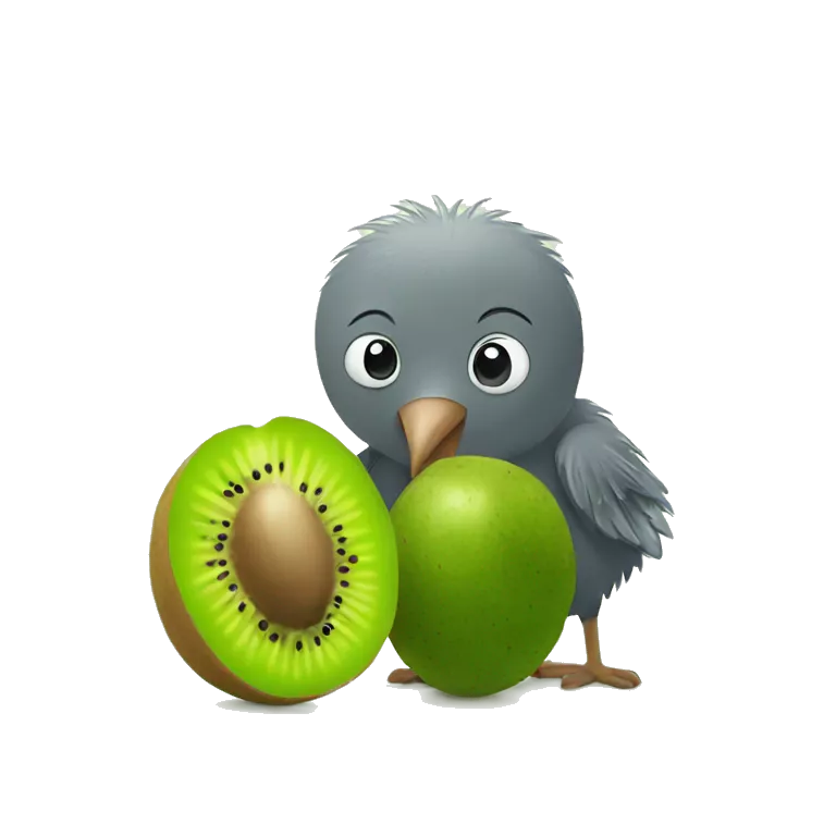 kiwi bird and kiwi fruit