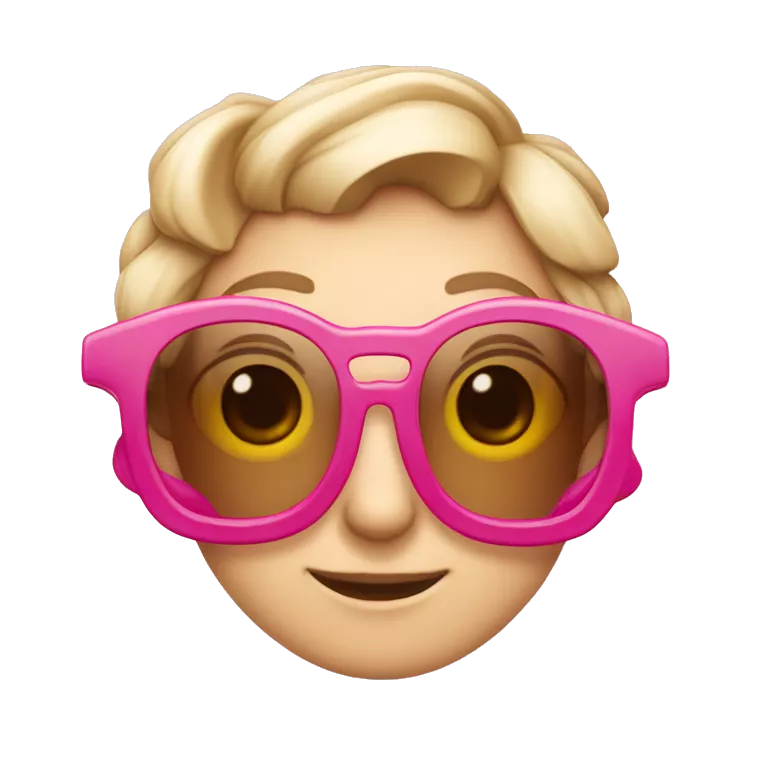 Osa cara enojada, moño rosa en la oreja, con lentes cuadrados
