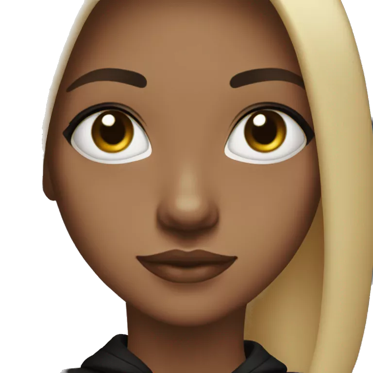 Girl middle length hush cut hair and wear black hoodie and and black eyes with eyeline